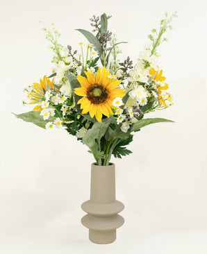 Silke kunstig blomsterbuket Sunshine Surprise