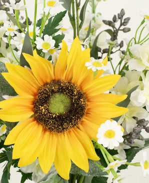 Silke kunstig blomsterbuket Sunshine Surprise