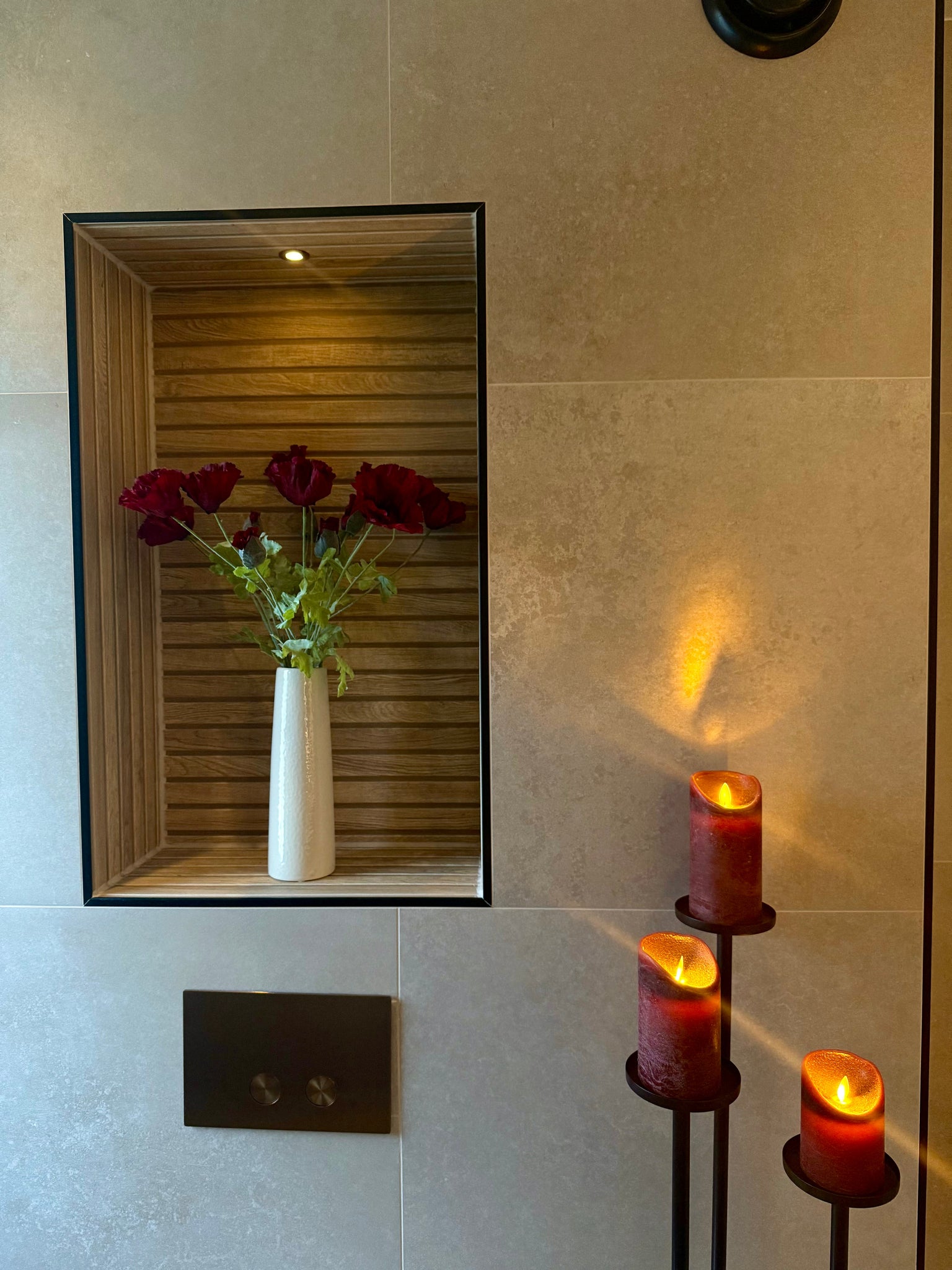 Zijden kunstbloemen boeket Poppy Bordeaux