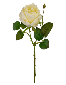 Kunstig rose Deluxe 45 cm hvid