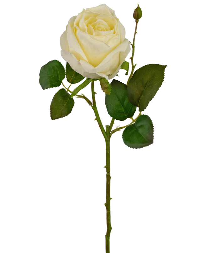 Kunstig rose Deluxe 45 cm hvid