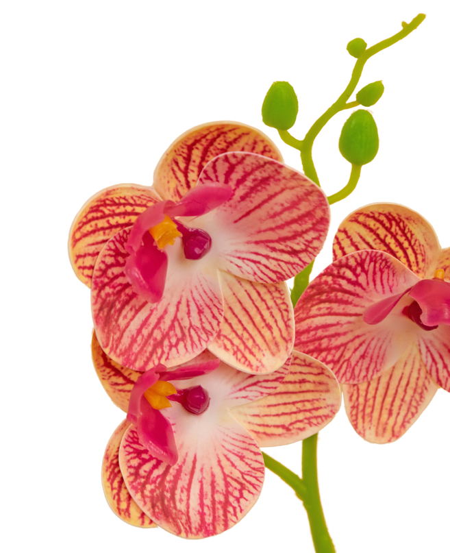 Kunstig orkidé 28 cm fuchsia i potte