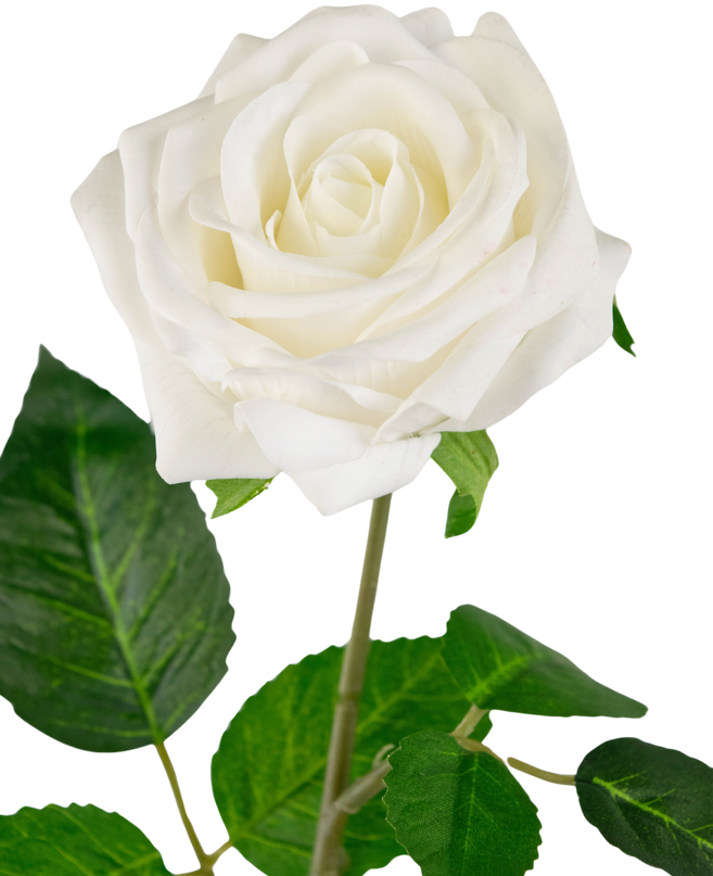 Kunstig rose "Emine" Real Touch Hvid 43cm