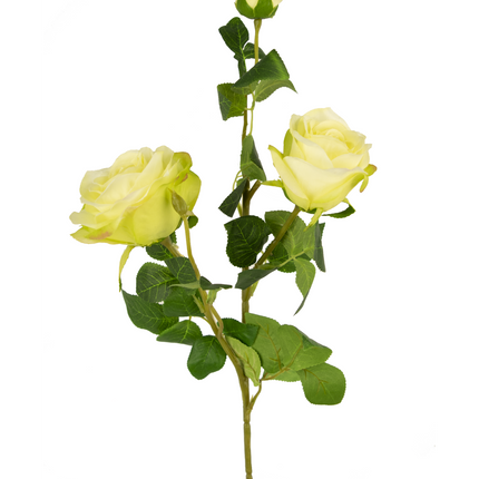 Kunstig rose Neo deluxe 68 cm hvid/grøn