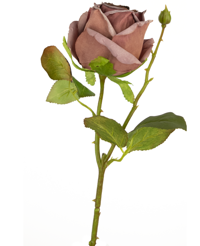 Kunstig rose Deluxe 45 cm tørret lilla