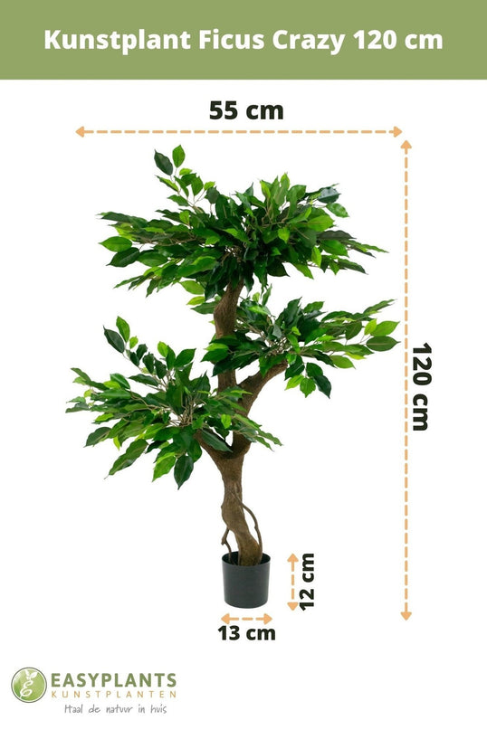 Kunstig plante Ficus Crazy 120 cm
