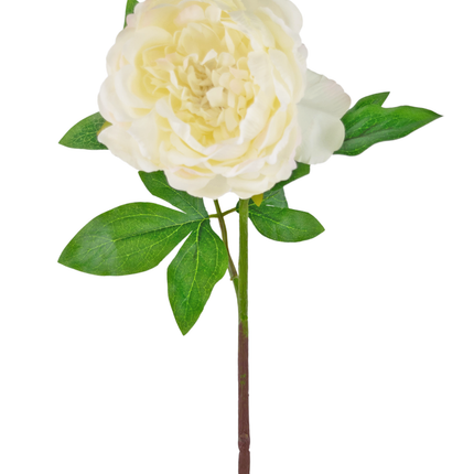 Kunstig blomst Pæon 61 cm hvid