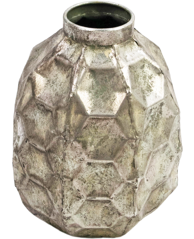 Vase Rose metal Ø22,5 x H31 cm sølv