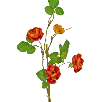 Kunstig rose forgrenet 90 cm rød
