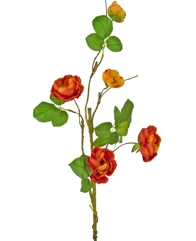 Kunstig rose forgrenet 90 cm rød