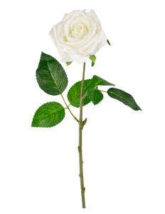 Kunstig rose "Emine" Real Touch Hvid 43cm