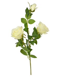 Kunstig rosengren 68 cm hvid