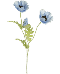 Kunstig blomst Valmue 73 cm blå