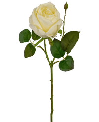 Kunstig rose Deluxe 45 cm hvid