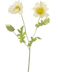 Kunstig blomst Valmue 73 cm hvid