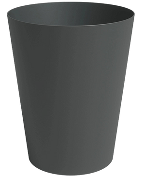 Plantekassen Porto Ø40cm x H50cm er en almindelig, mørkegrå, cylindrisk plantekasse med en let tilspidset form, vist mod en hvid baggrund.