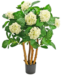 Kunstig hortensia 85 cm hvid