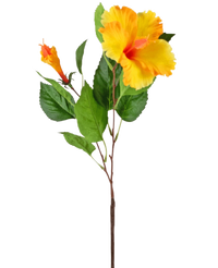 Kunstig blomst Hibiscus 73 cm gul