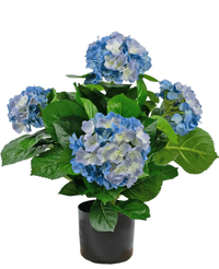 Kunstig hortensia 43 cm blå
