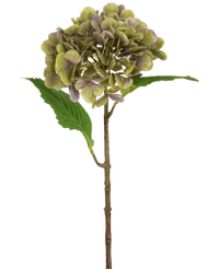 Kunstig hortensia Deluxe 55 cm grøn/lilla