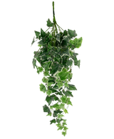 Artificial Ivy 70 cm grøn/hvid har kunstige efeublade i grønt med hvide kanter, arrangeret i en kaskadeform og vist mod en almindelig hvid baggrund.