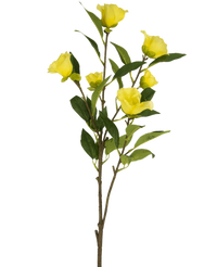 Kunstig blomst Cammellia 80 cm gul