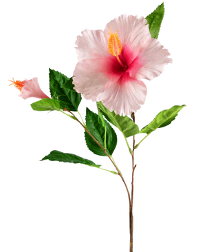 Kunstbloem Hibiscus 64 cm licht roze