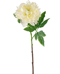 Kunstig blomst Pæon 61 cm hvid