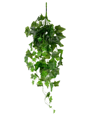 Artificial Ivy 70 cm green er en hængende kunstig efeu med hængende grønne blade og flere ranker mod en almindelig hvid baggrund.