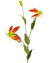 Kunstig blomst Gloriosa 81 cm rød/gul
