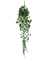 Artificial Ivy 130 cm grøn/hvid er en hængende kunstig efeuplante med lange, slæbende grønne blade og hvide kanter, afbildet mod en almindelig hvid baggrund.